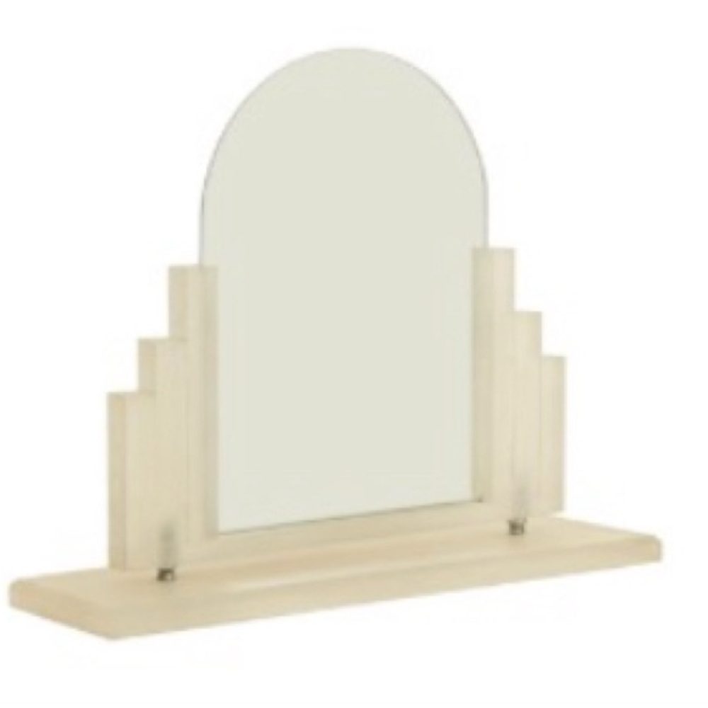 American Art Deco Style Frosted Lucite Dressing Table / Vanity Mirror